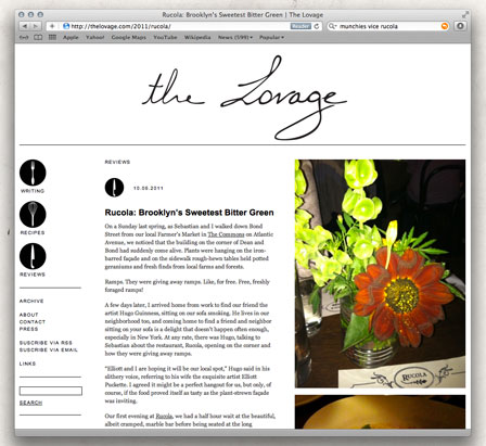 Rucola featured in The Lovage